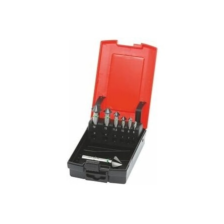 Holex 7 Pc Pro Steel Countersink with 3 Drive Flats Set, 90 Deg, TiAlN Coated, 6 mm to 25 mm 150344 7